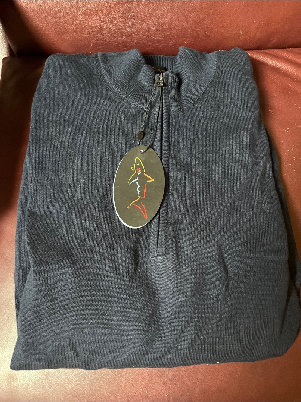 Greg Norman Collection Navy Quarter-Zip Sweater